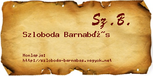 Szloboda Barnabás névjegykártya